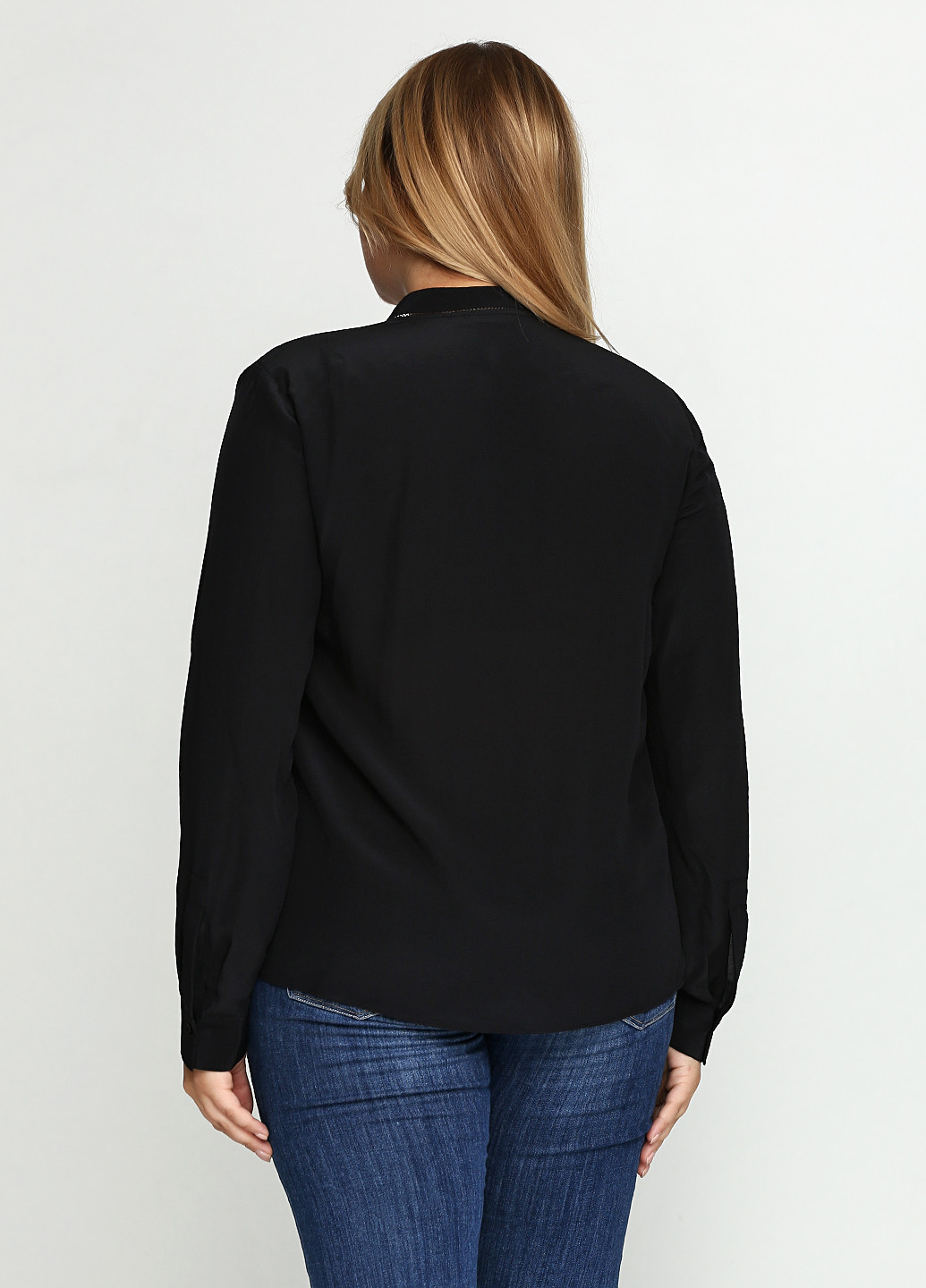 Черная демисезонная блуза Massimo Dutti