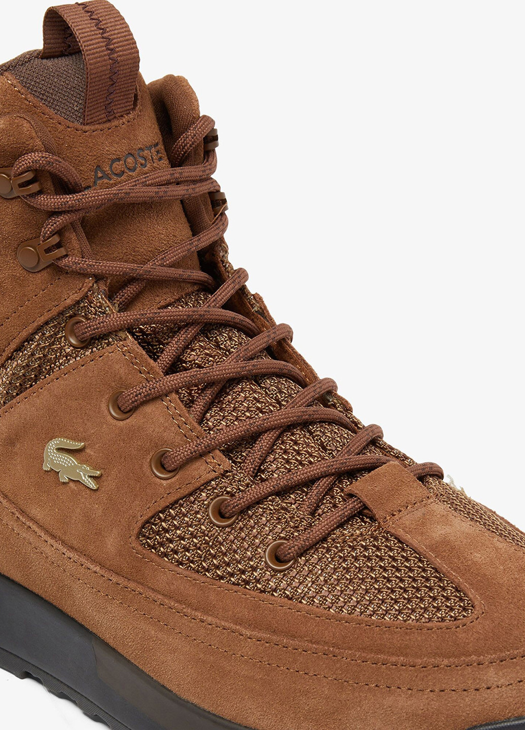 Коричневые осенние ботинки Lacoste