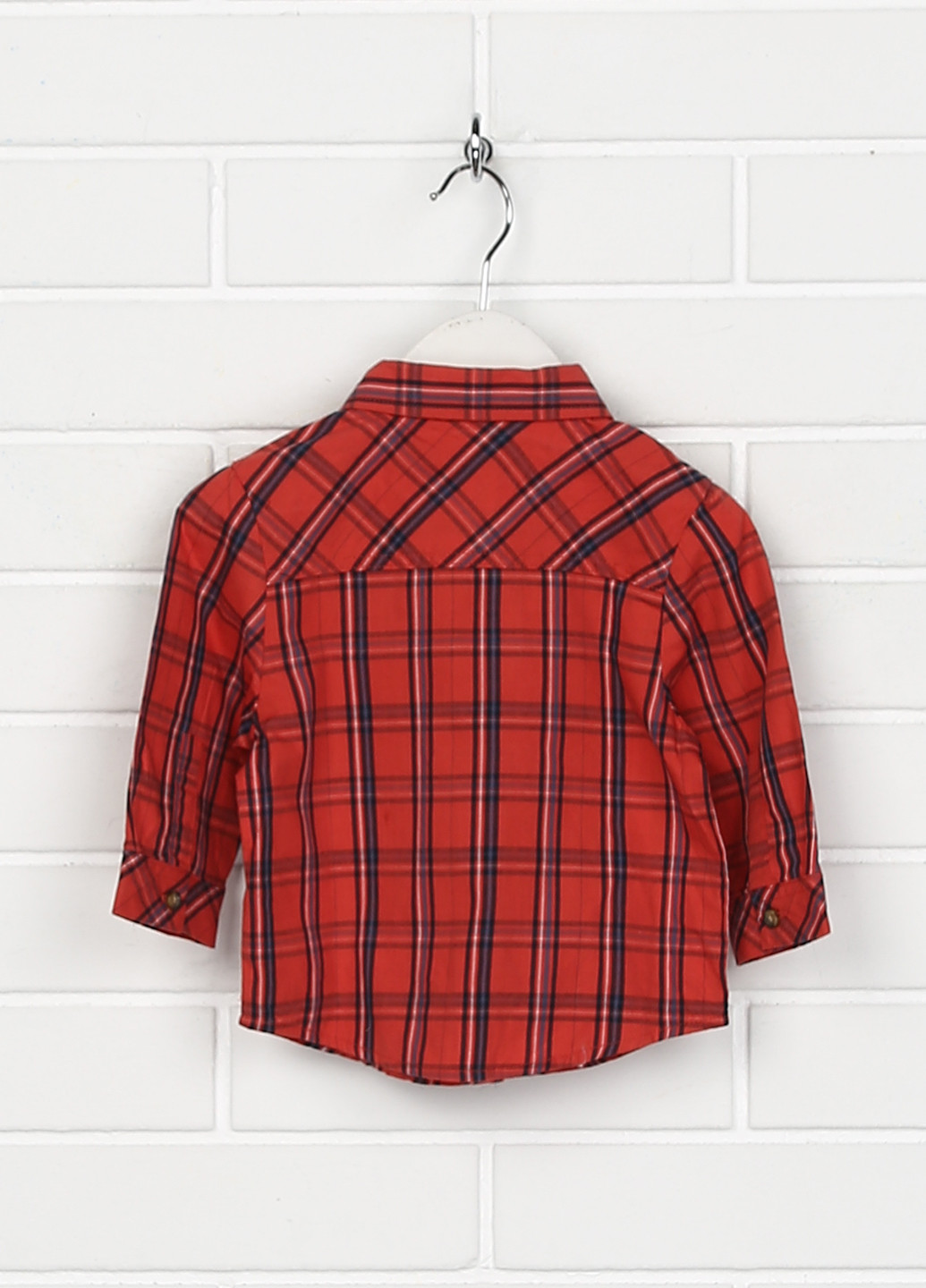Красная кэжуал рубашка в клетку Kiabi с длинным рукавом