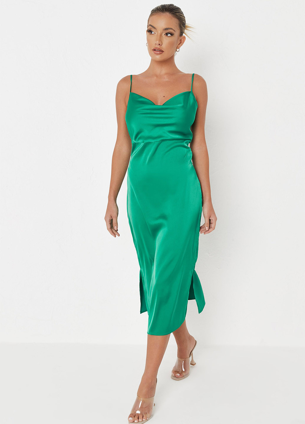 Зеленое кэжуал платье платье-комбинация Missguided однотонное