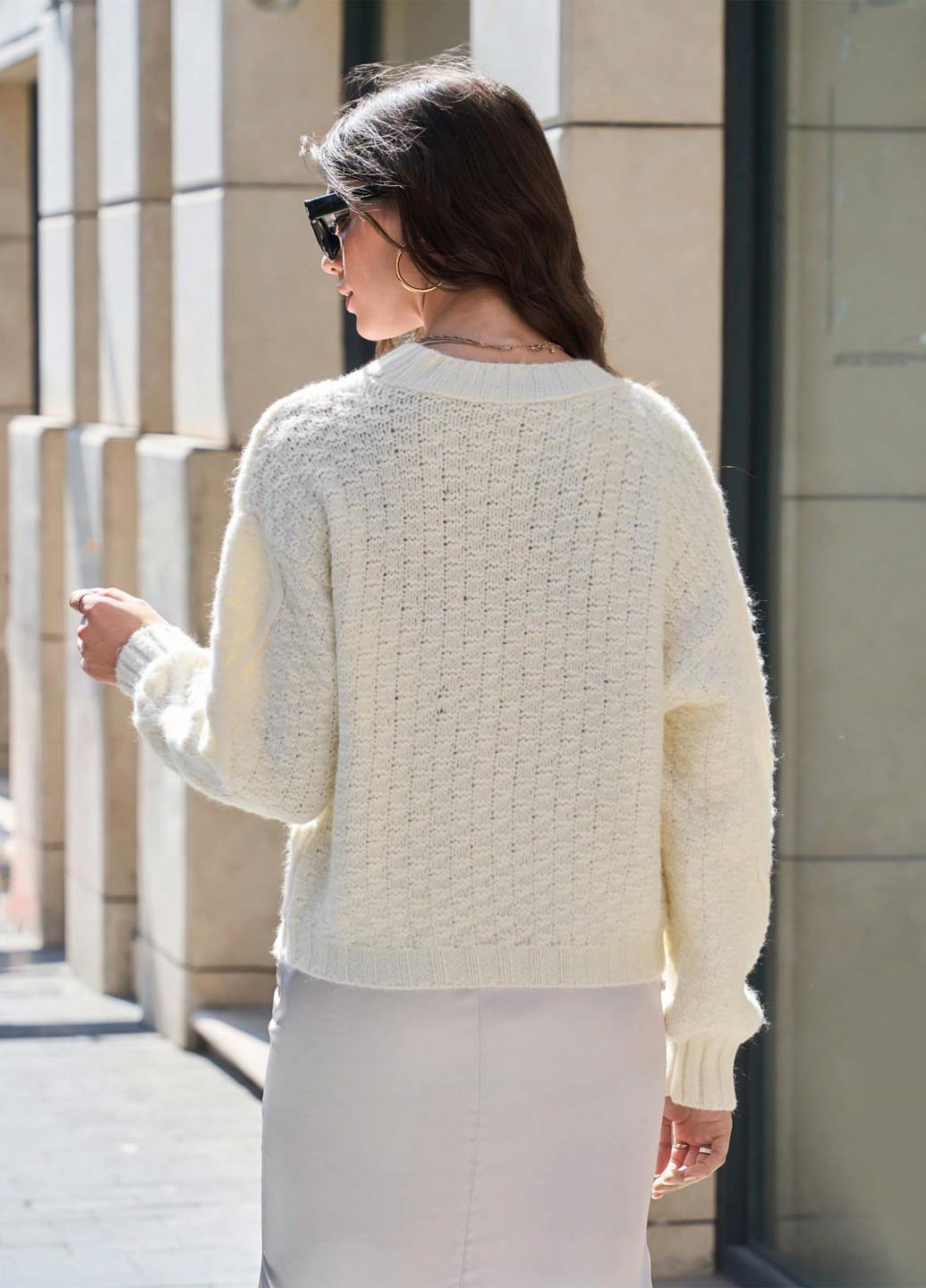 Молочный демисезонный джемпер джемпер SHEIN