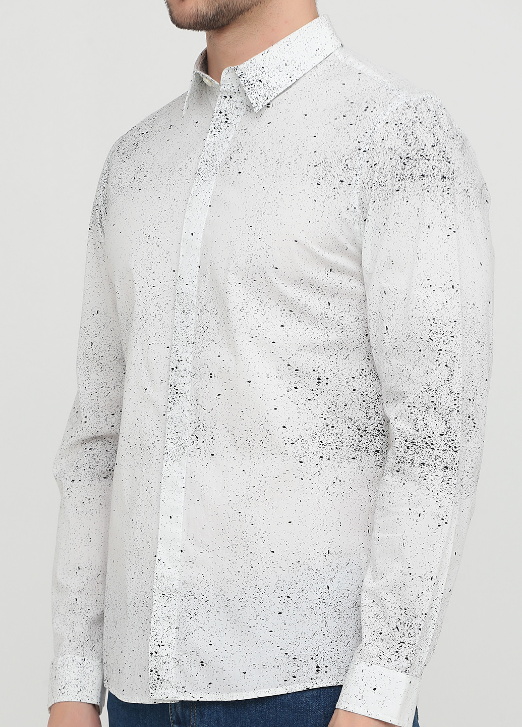 Светло-серая кэжуал рубашка с абстрактным узором Jack & Jones