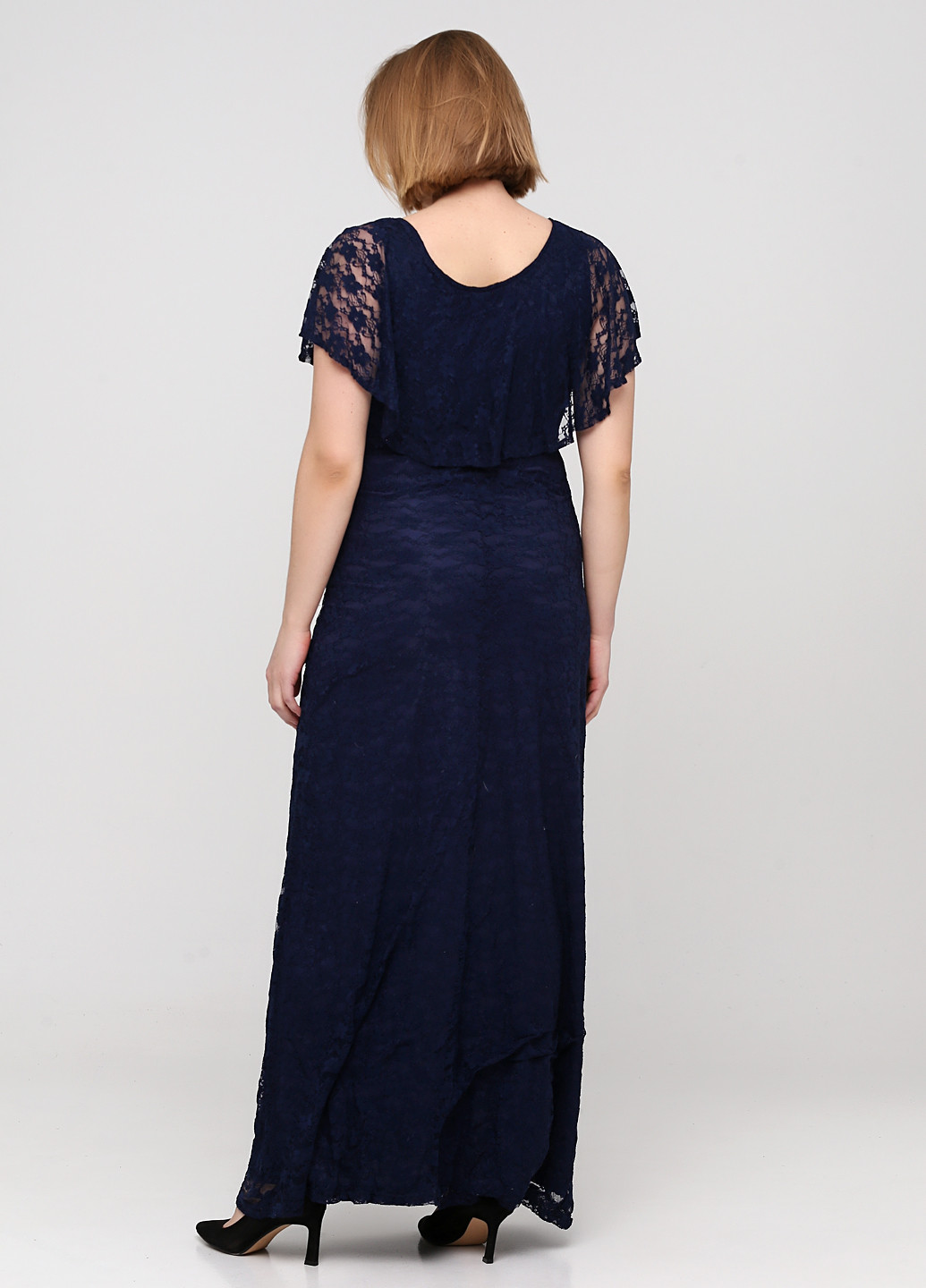 Темно-синее вечернее платье в стиле ампир Iska однотонное