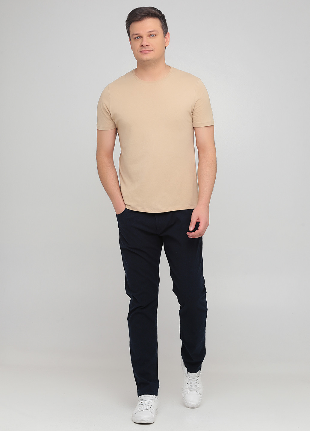 Темно-синие кэжуал демисезонные прямые брюки Massimo Dutti