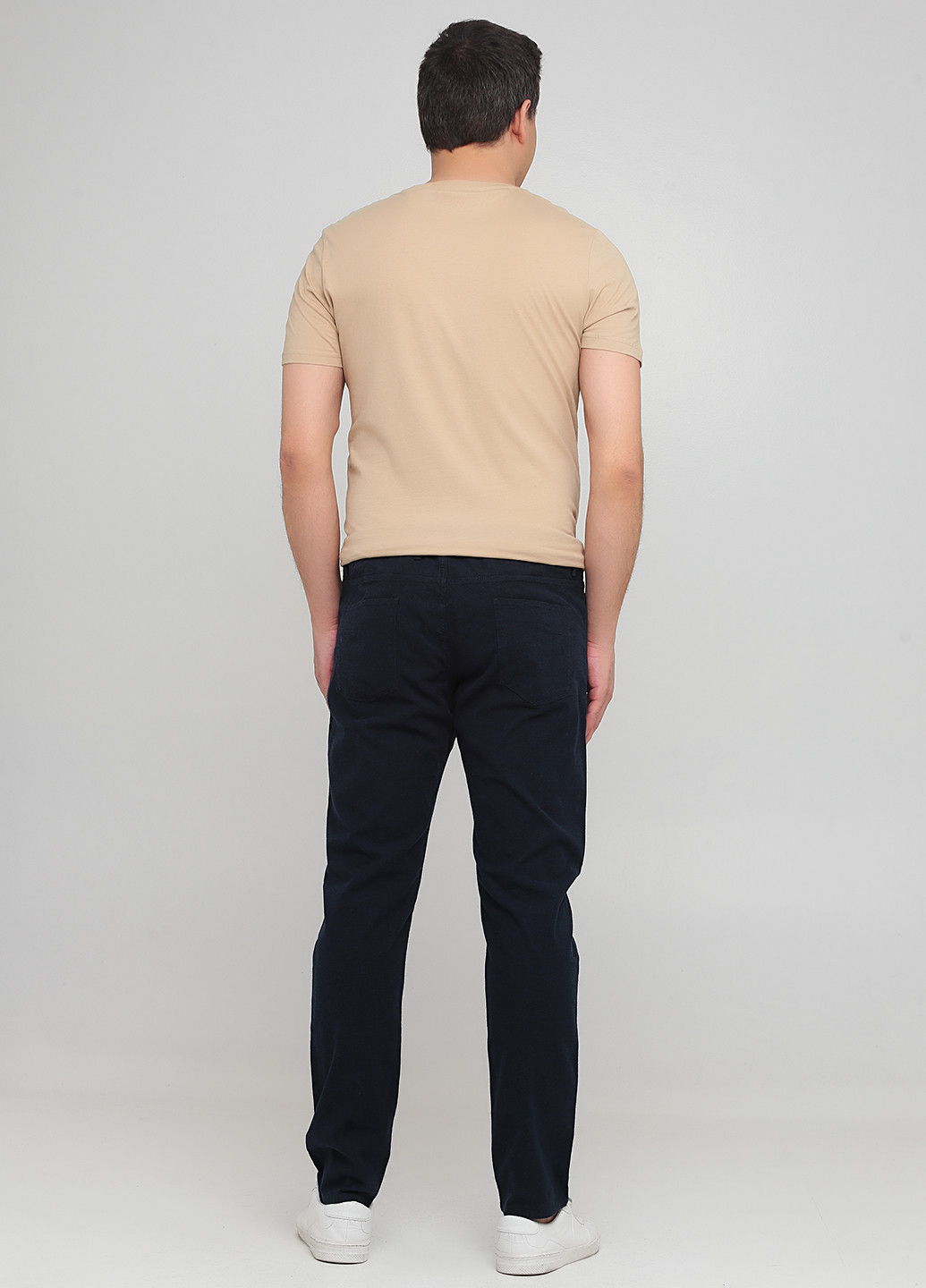 Темно-синие кэжуал демисезонные прямые брюки Massimo Dutti