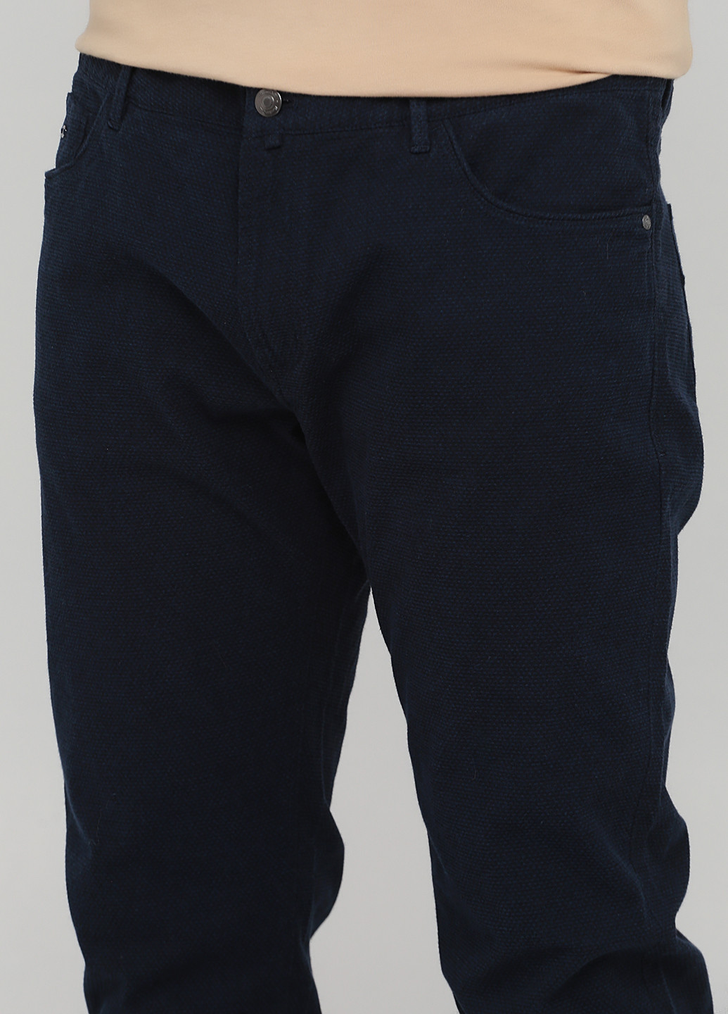 Темно-синие кэжуал демисезонные прямые брюки Massimo Dutti