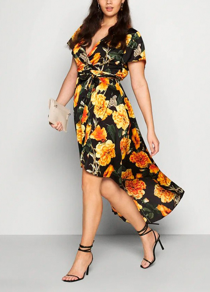 Комбинированное вечернее платье Missguided с цветочным принтом