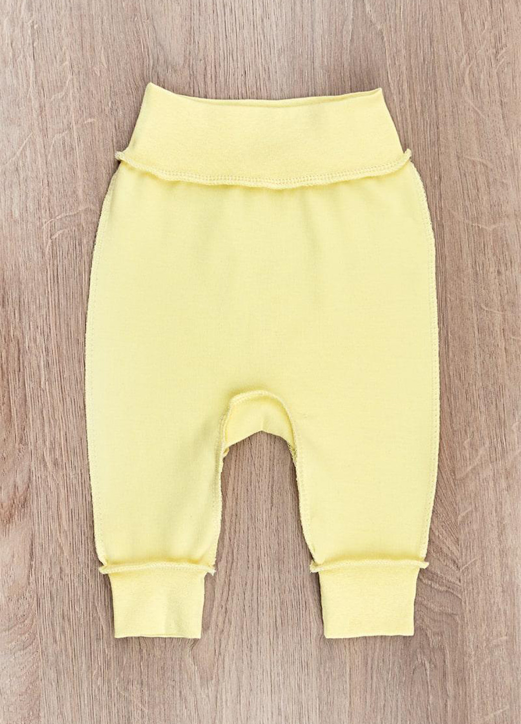 BabiesBerries штани однотонний жовтий домашній бавовна, трикотаж виробництво - Україна
