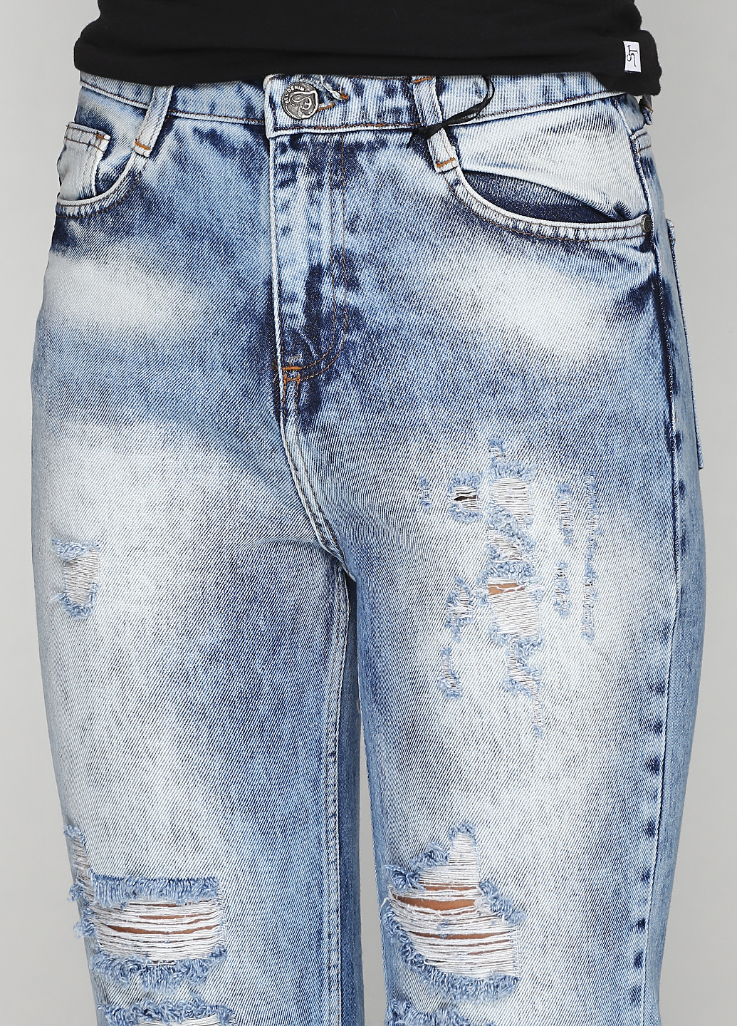 Голубые демисезонные зауженные джинсы Denim