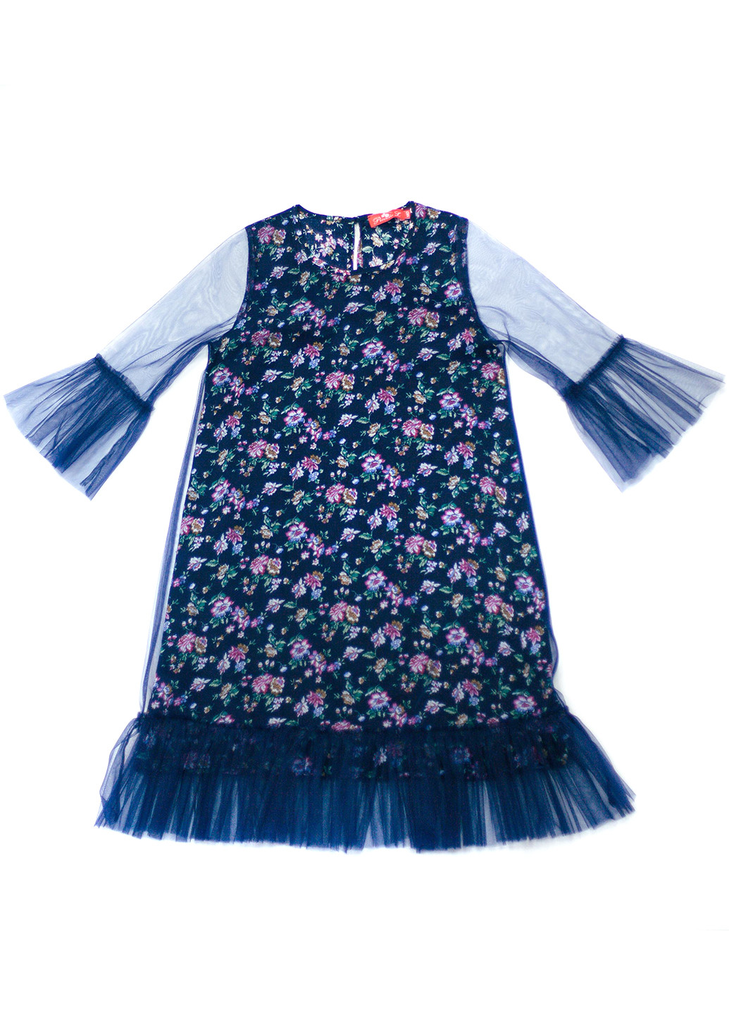 Синее кэжуал платье Piccolo L с цветочным принтом