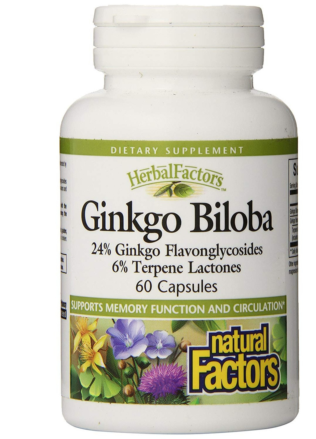 Гинкго Билоба Ginkgo Biloba 60mg 60 Capsules Natural Factors (254371817)