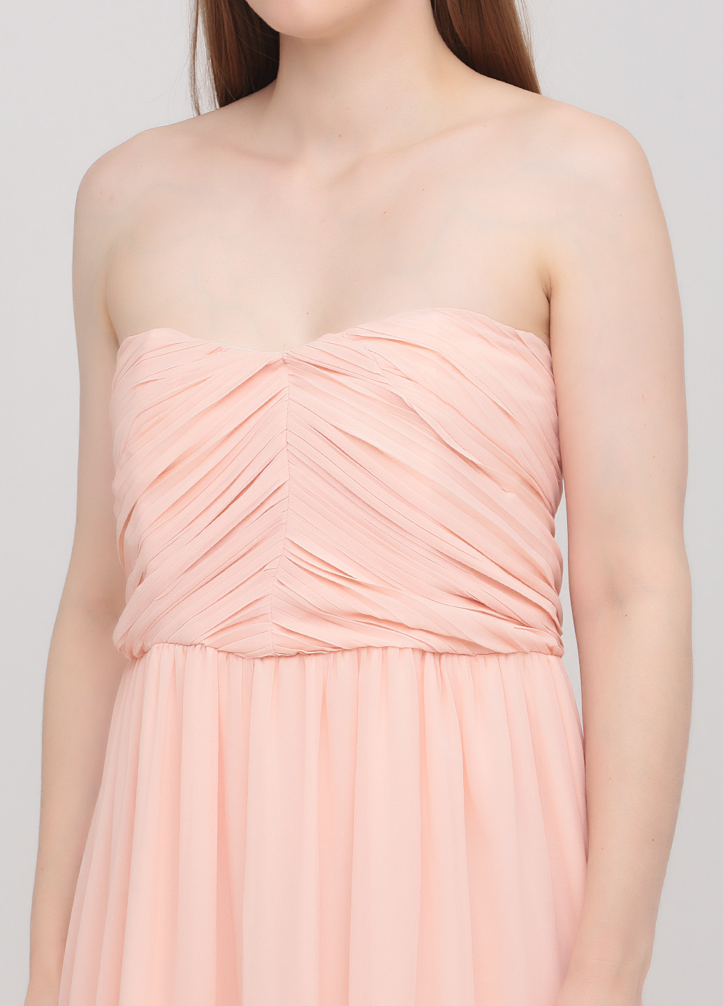 Світло-рожева вечірня сукня з відкритими плечима Asos однотонна