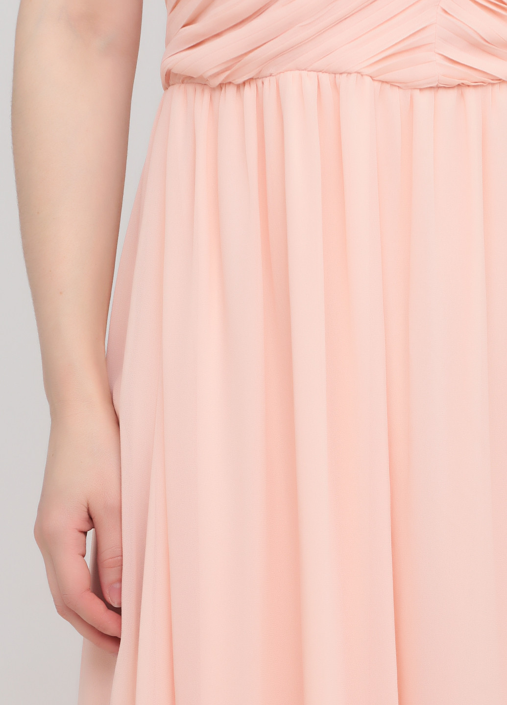 Светло-розовое вечернее платье с открытыми плечами Asos однотонное