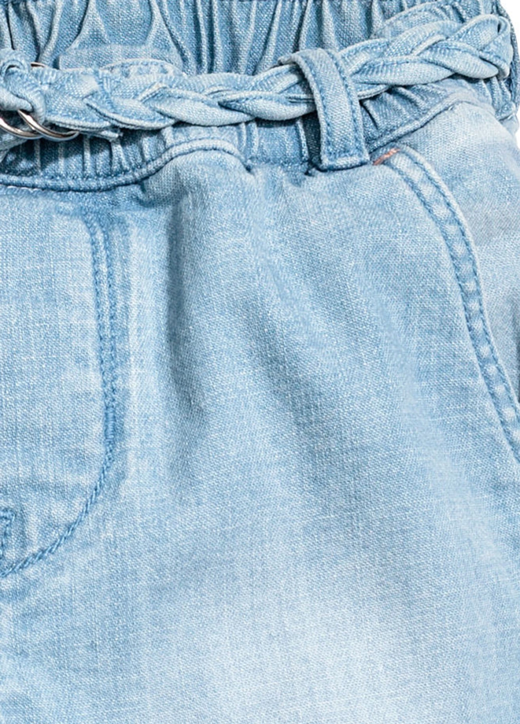 Голубые демисезонные со средней талией джинсы H&M