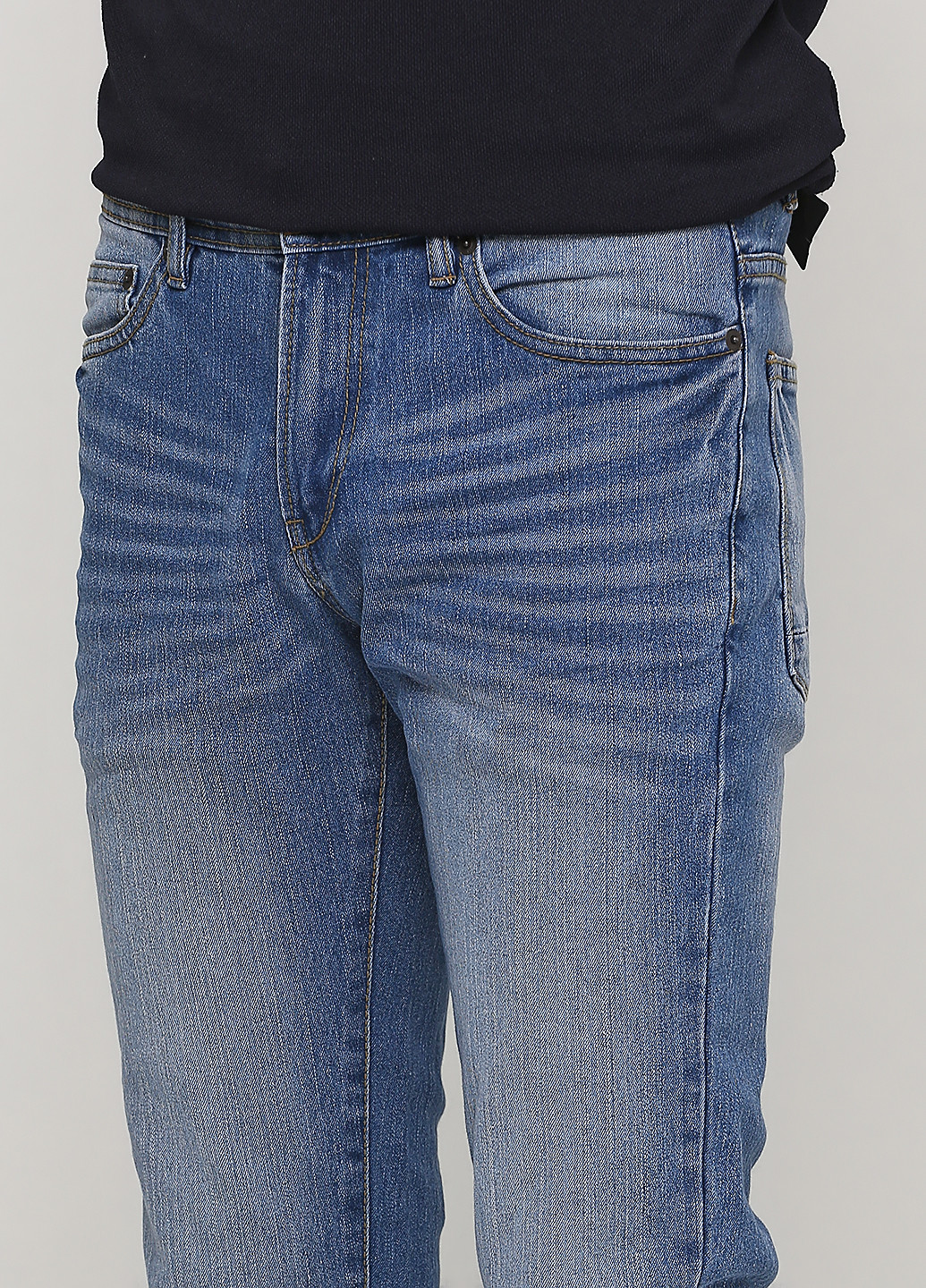 Синие демисезонные прямые джинсы Solid