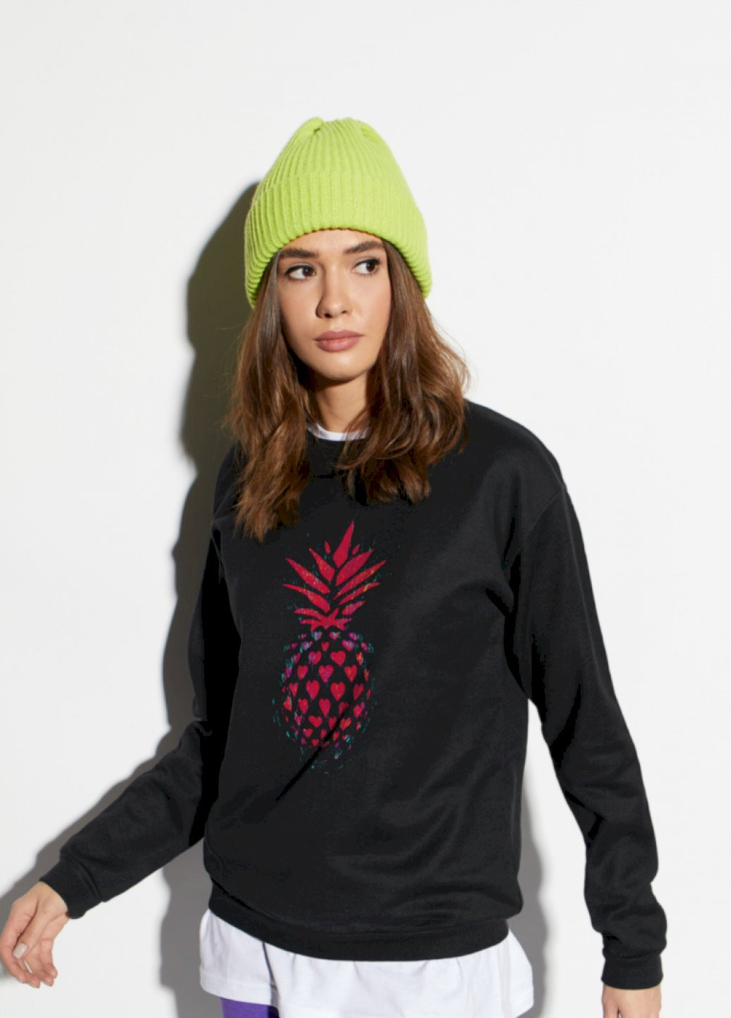 Чорний світшот жіночий /no flis/ YAPPI малюнок (251467746)