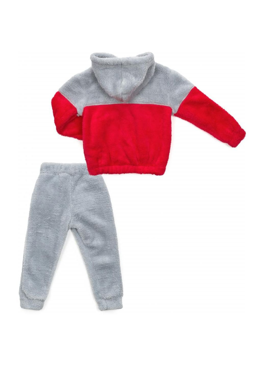 Малиновый демисезонный спортивный костюм флисовый (clo124003-116g-gray) Cloise