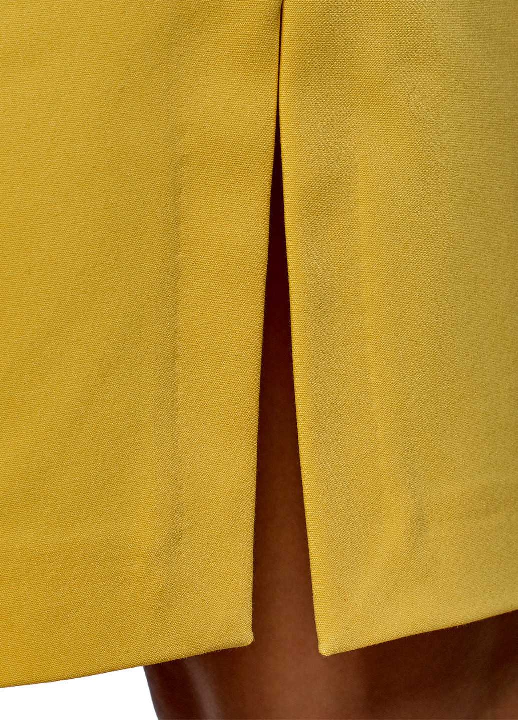 Горчичная кэжуал однотонная юбка Oodji карандаш