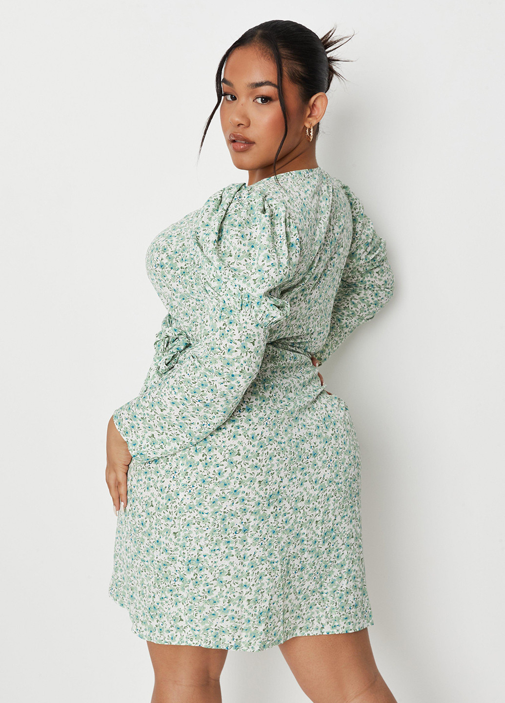 Комбинированное кэжуал платье на запах Missguided с цветочным принтом