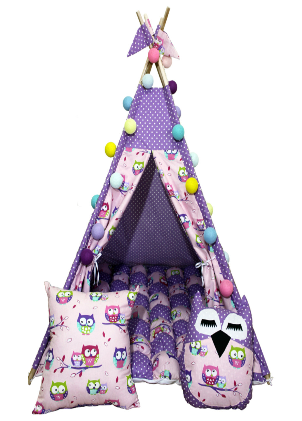 Дитяча ігрова палатка - вігвам будиночок для дітей з матрацом і подушками (75547644-Т) Фіолетовий Francesco Marconi (238135751)