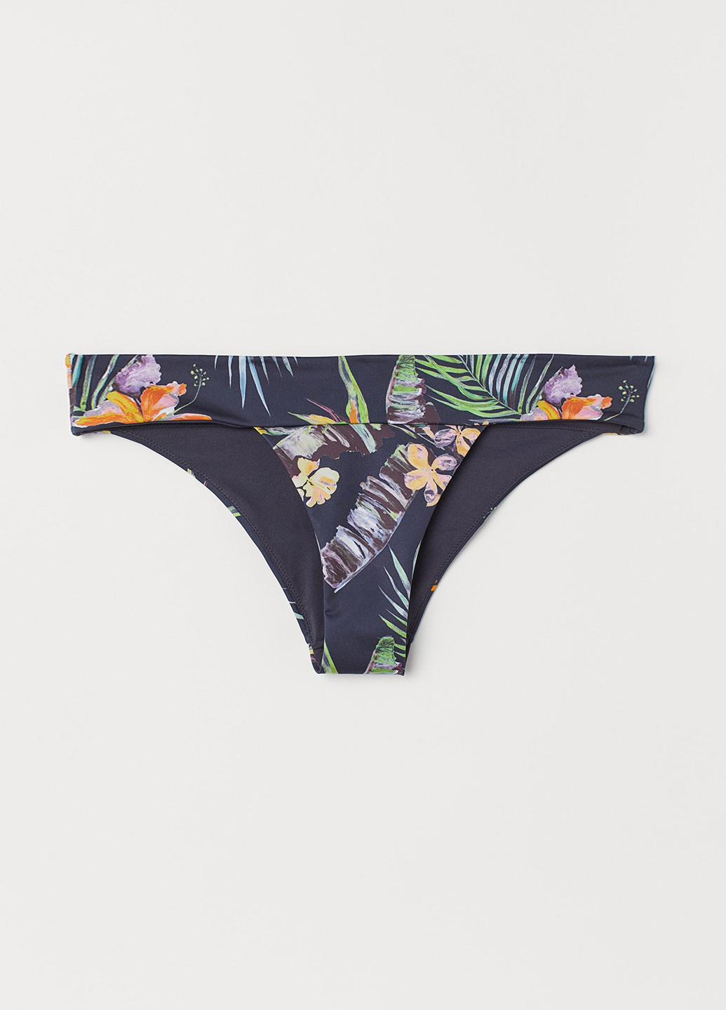 Темно-серые купальные трусики-плавки с цветочным принтом H&M