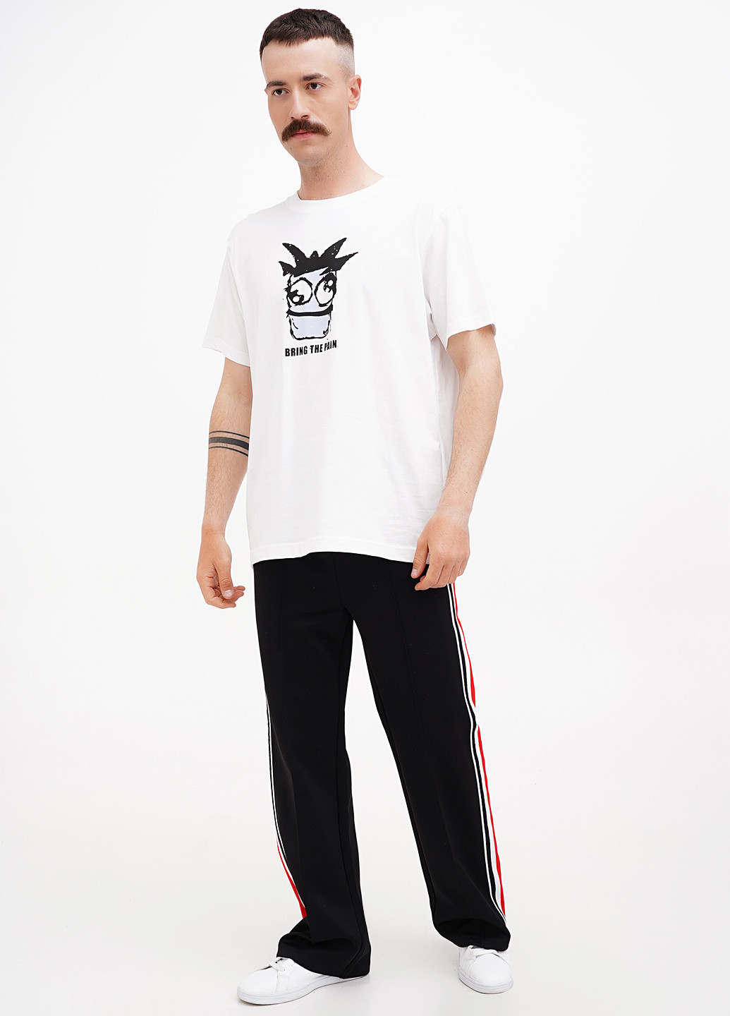 Черные спортивные, кэжуал демисезонные прямые брюки H&M