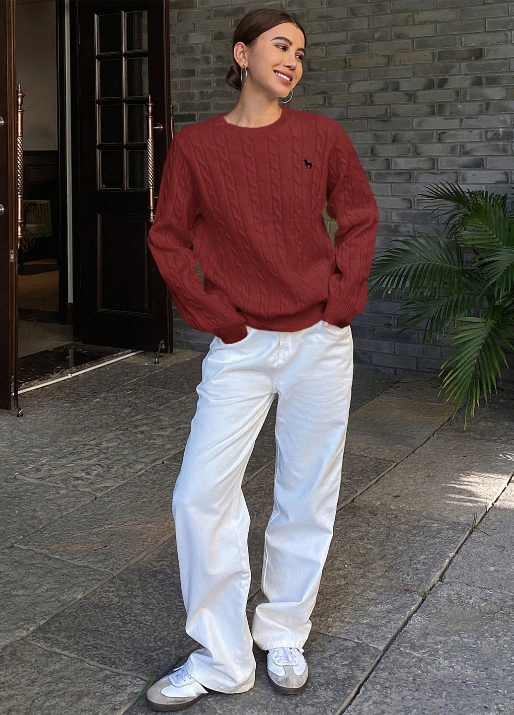 Бордовий демісезонний джемпер джемпер SHEIN