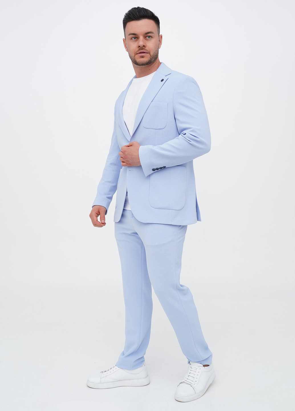 Блакитний демісезонний костюм (піджак, штани) брючний Trend Collection