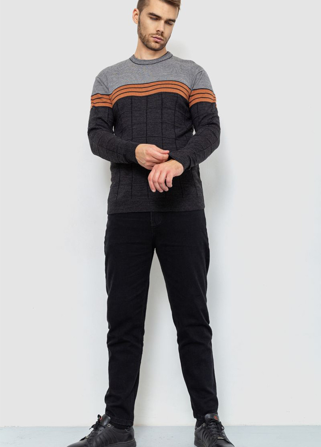 Темно-серый демисезонный свитер джемпер Ager