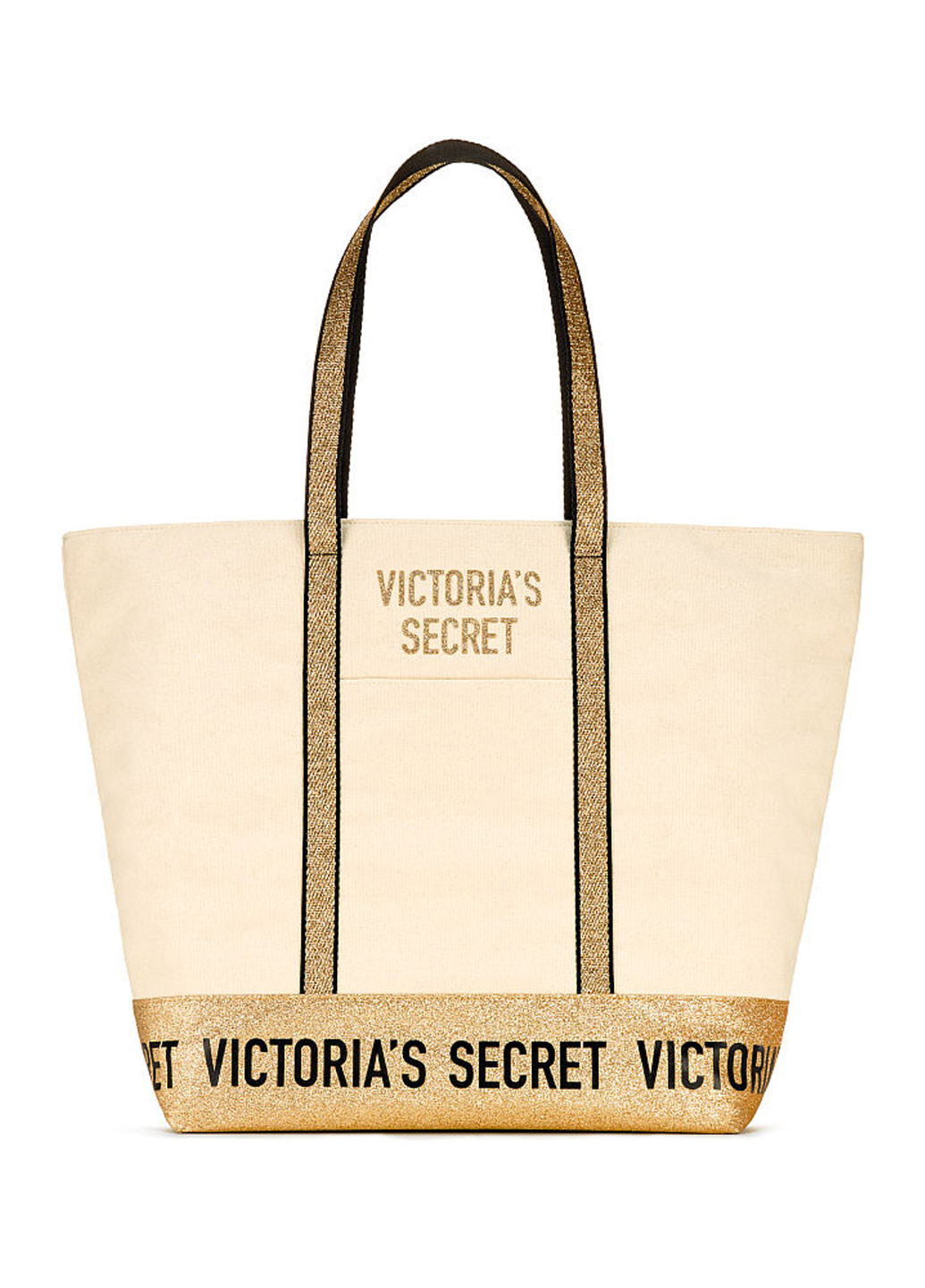 Сумка Victoria's Secret шоппер надпись бежевая кэжуал