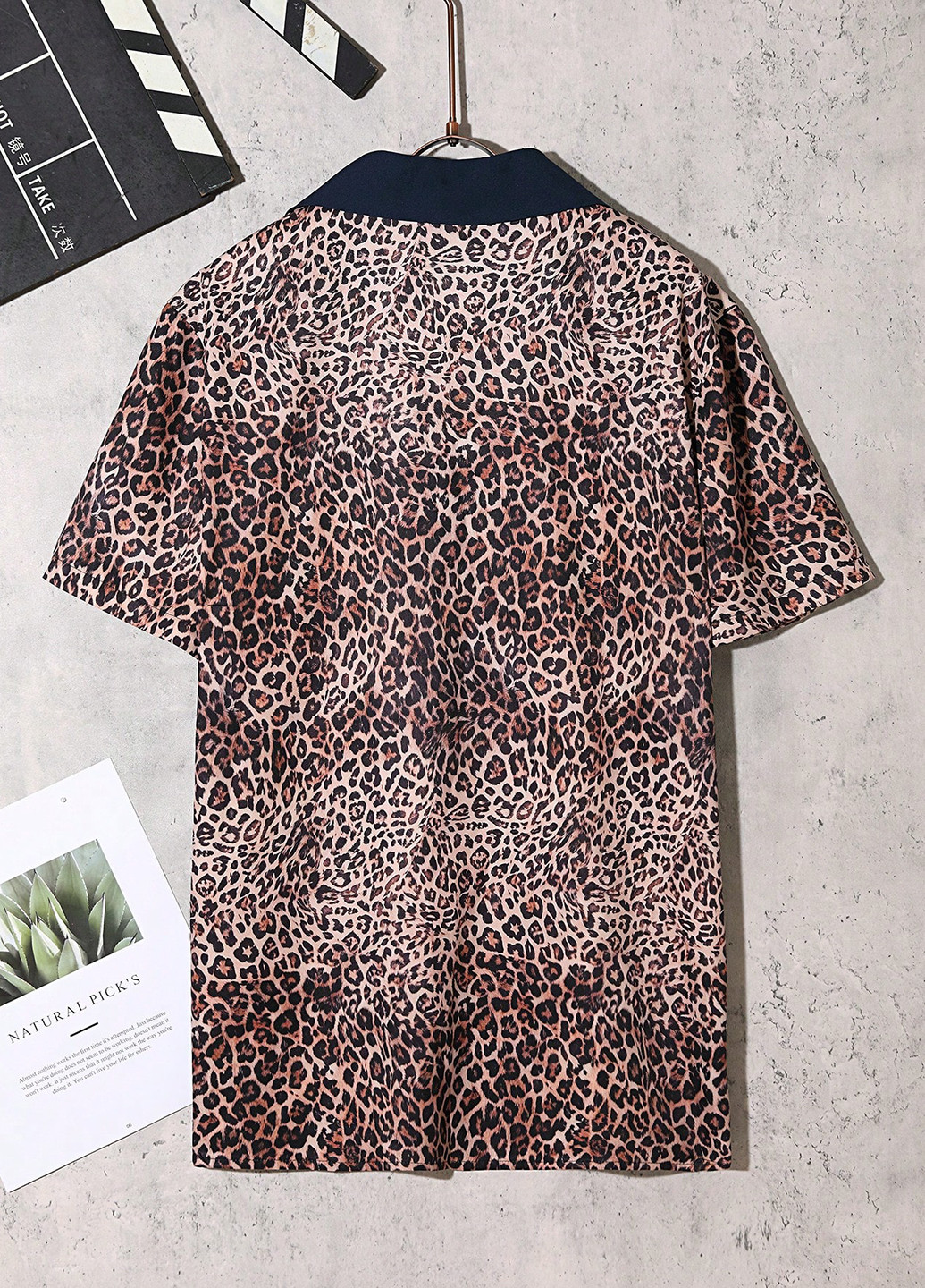 Цветная кэжуал рубашка леопардовый SHEIN