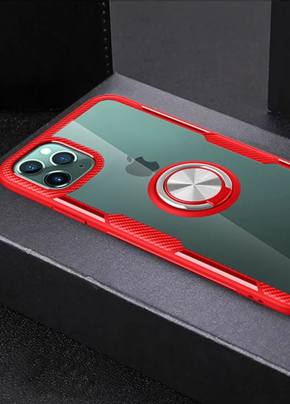 TPU + PC чохол CrystalRing for Magnet (opp) для Apple iPhone 11 Pro (5.8 ') Безбарвний / Червоний (is_00000035548_1) Deen (229724675)