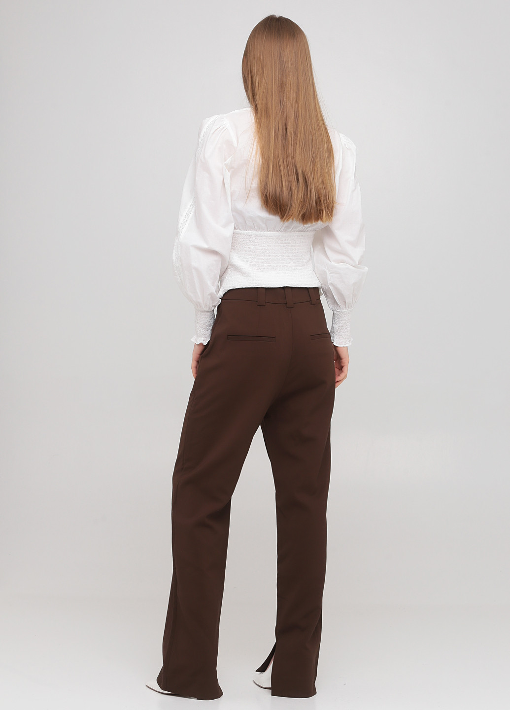 Темно-коричневые кэжуал демисезонные прямые брюки & Other Stories