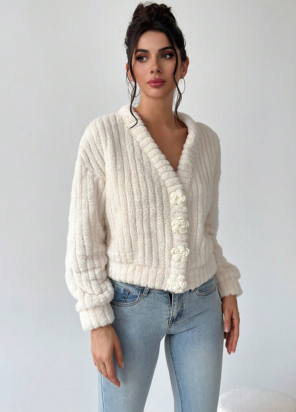 Айворі демісезонна куртка куртка-піджак SHEIN