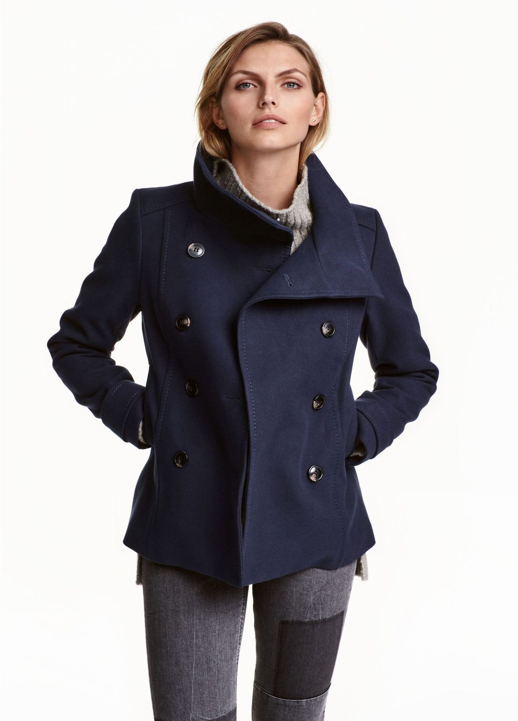 Синяя демисезонная пальто H&M
