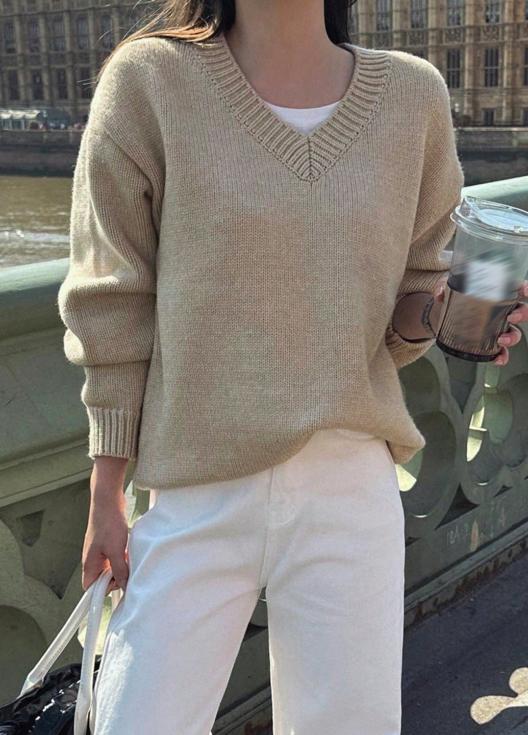 Бежевий демісезонний пуловер пуловер SHEIN