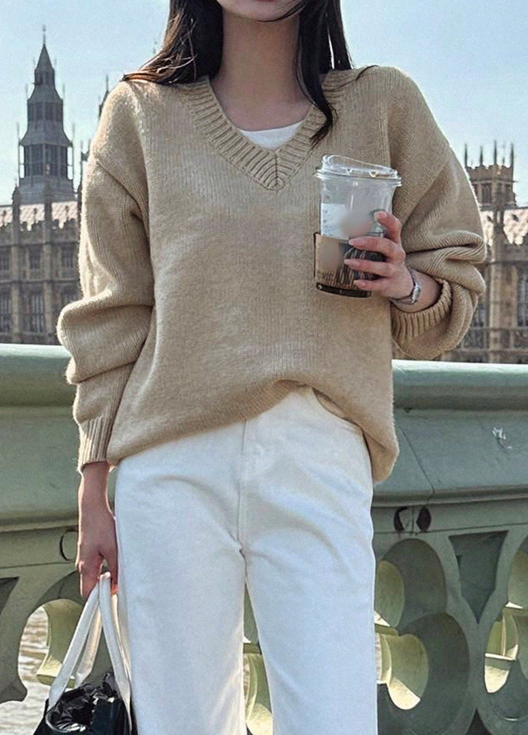 Бежевий демісезонний пуловер пуловер SHEIN