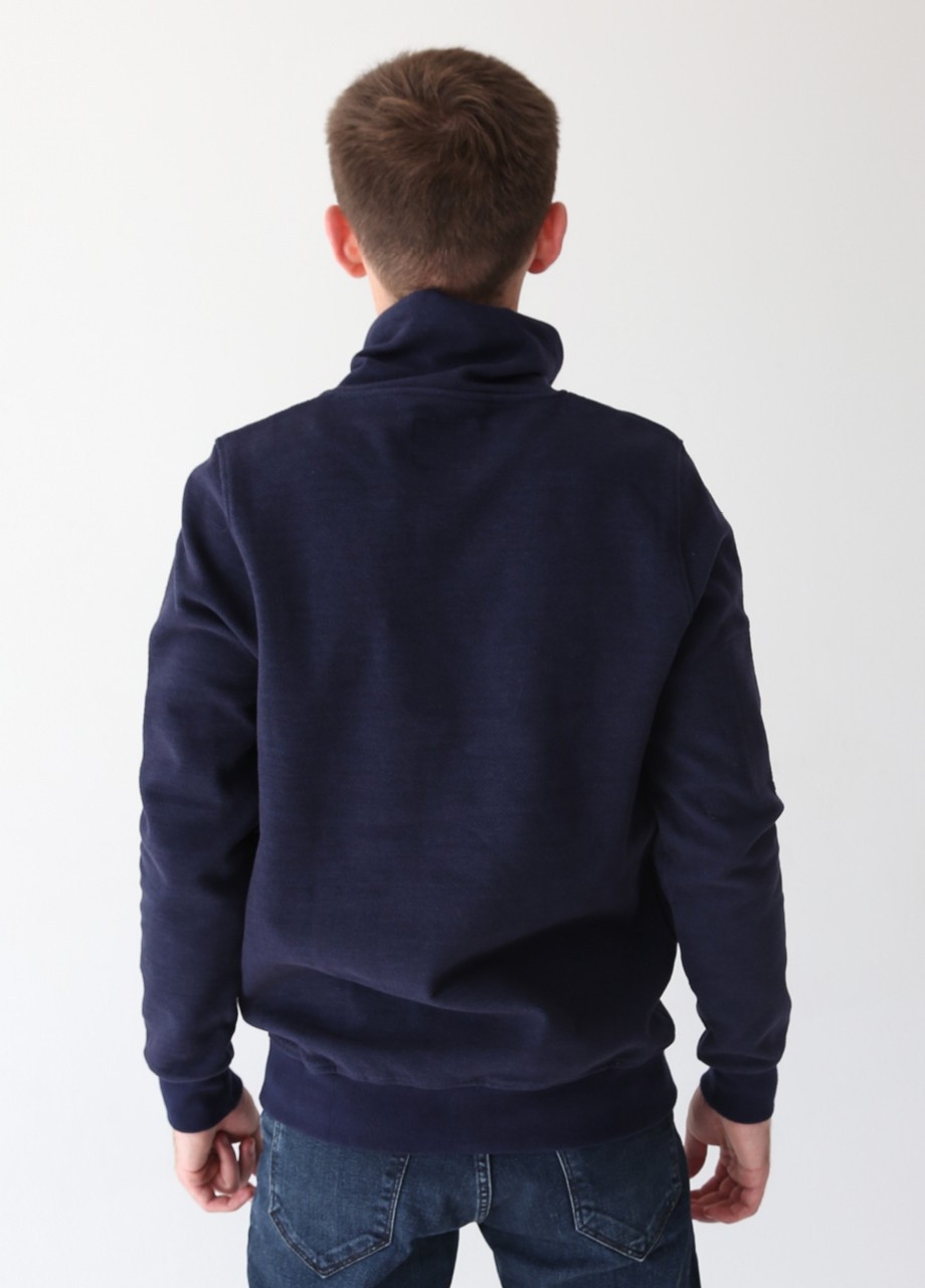 Темно-синій світшот чоловічий з хомутом темно-синій MCS (256365320)