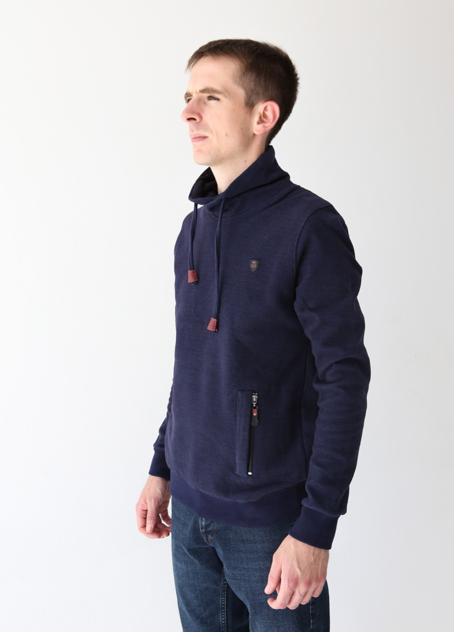 Темно-синій світшот чоловічий з хомутом темно-синій MCS (256365320)