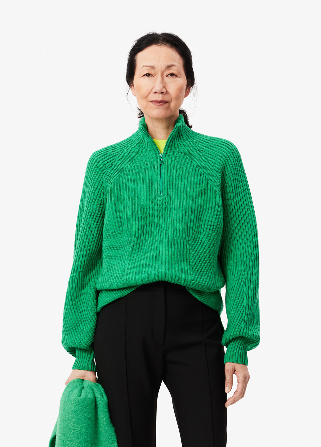 Зеленый демисезонный свитер Lacoste