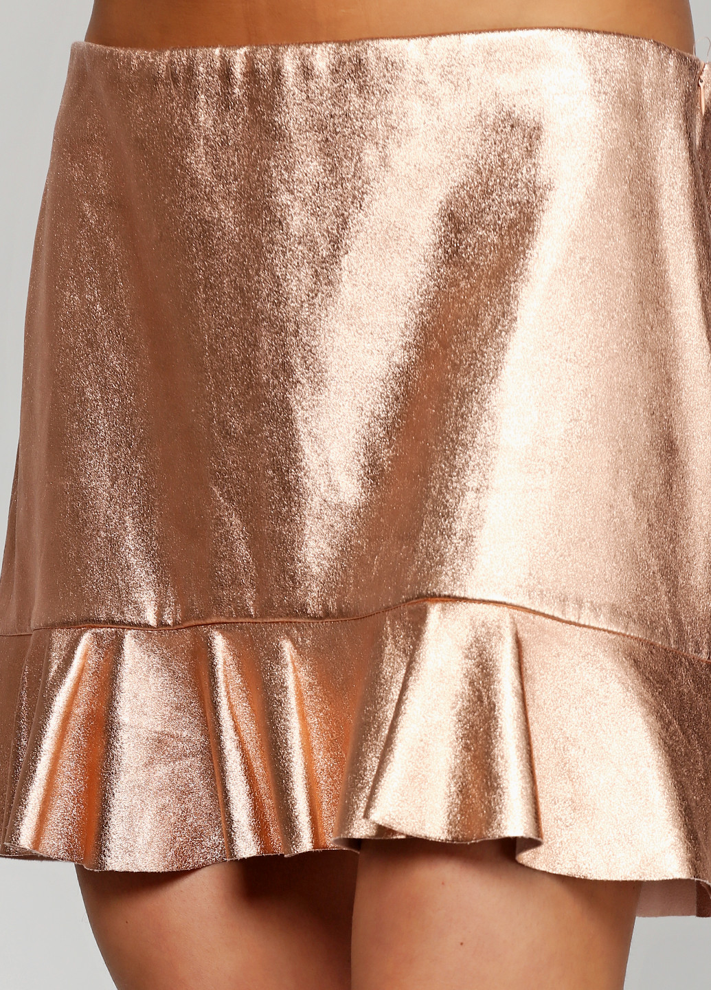 Золотая кэжуал однотонная юбка Zara мини