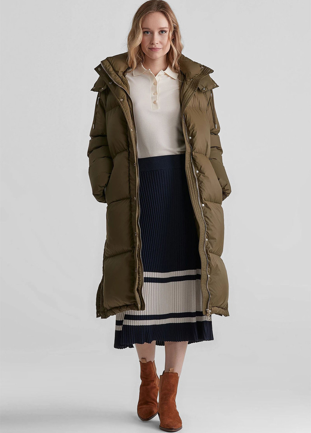 Синяя кэжуал в полоску юбка Gant плиссе