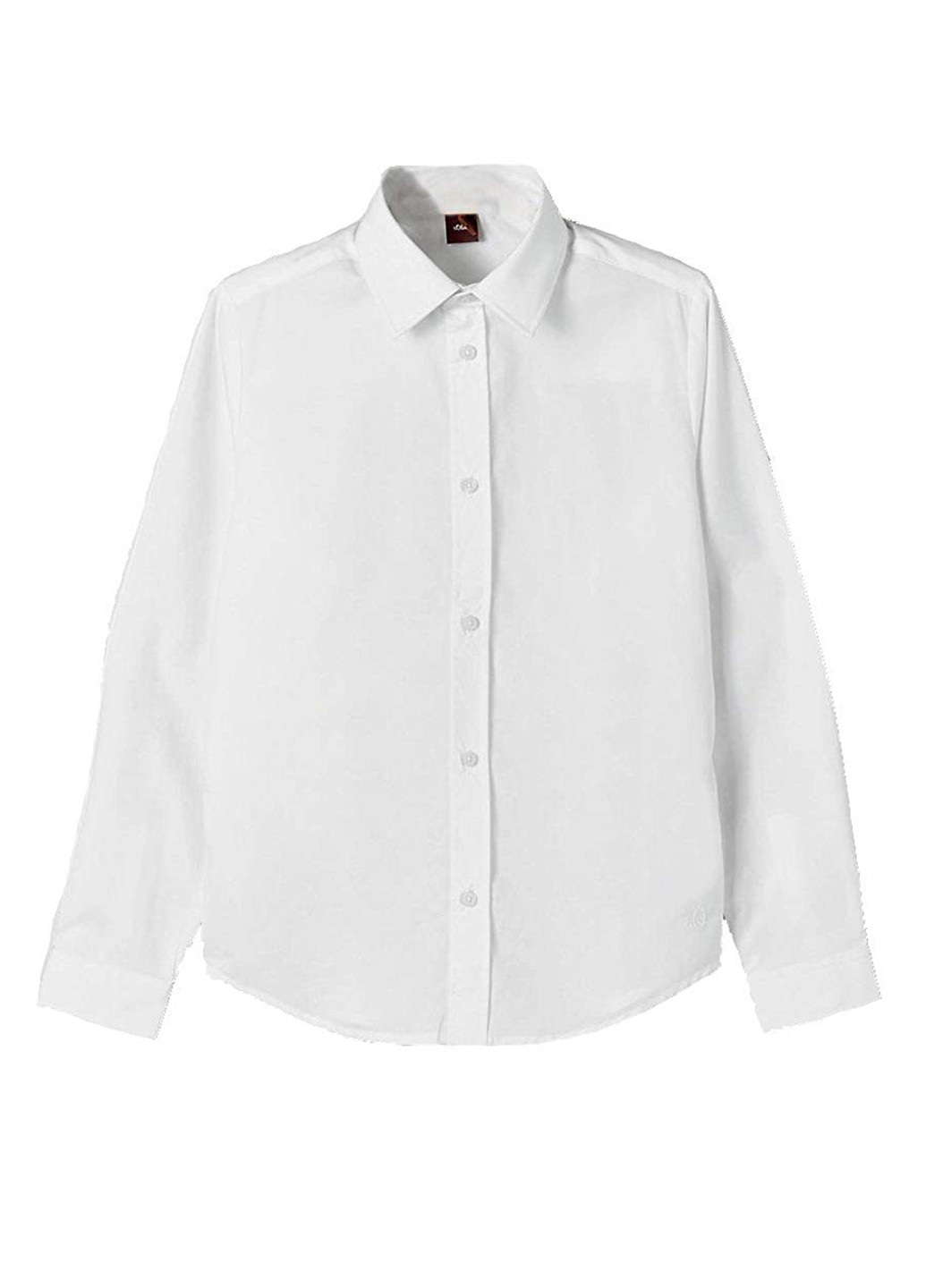 Белая кэжуал рубашка однотонная S.Oliver