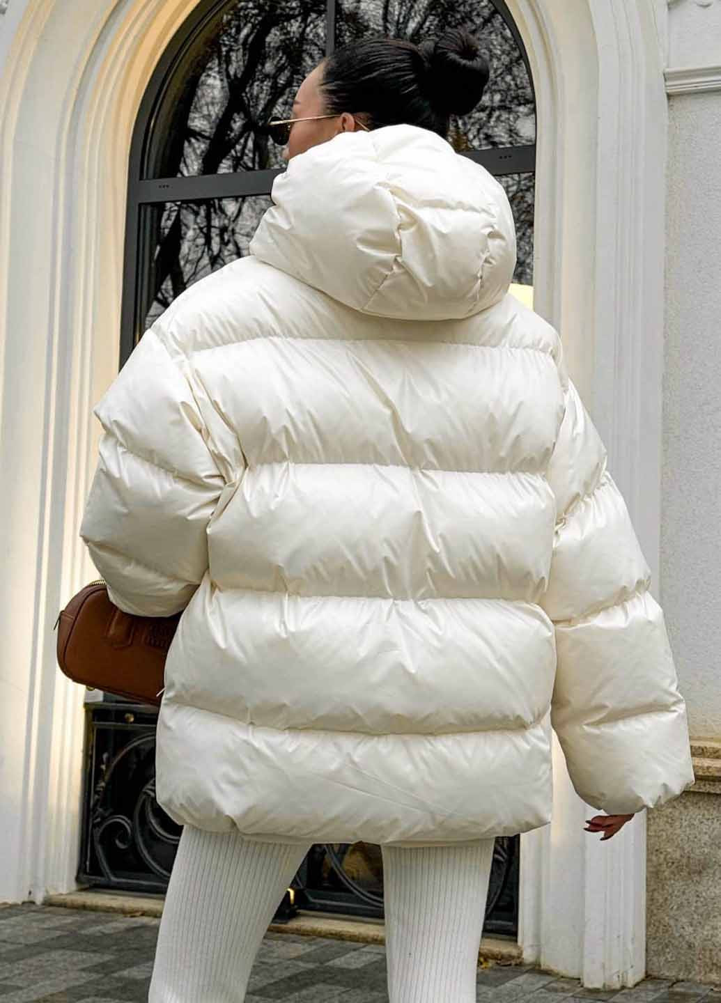 Молочный зимний Пуховик Fashion