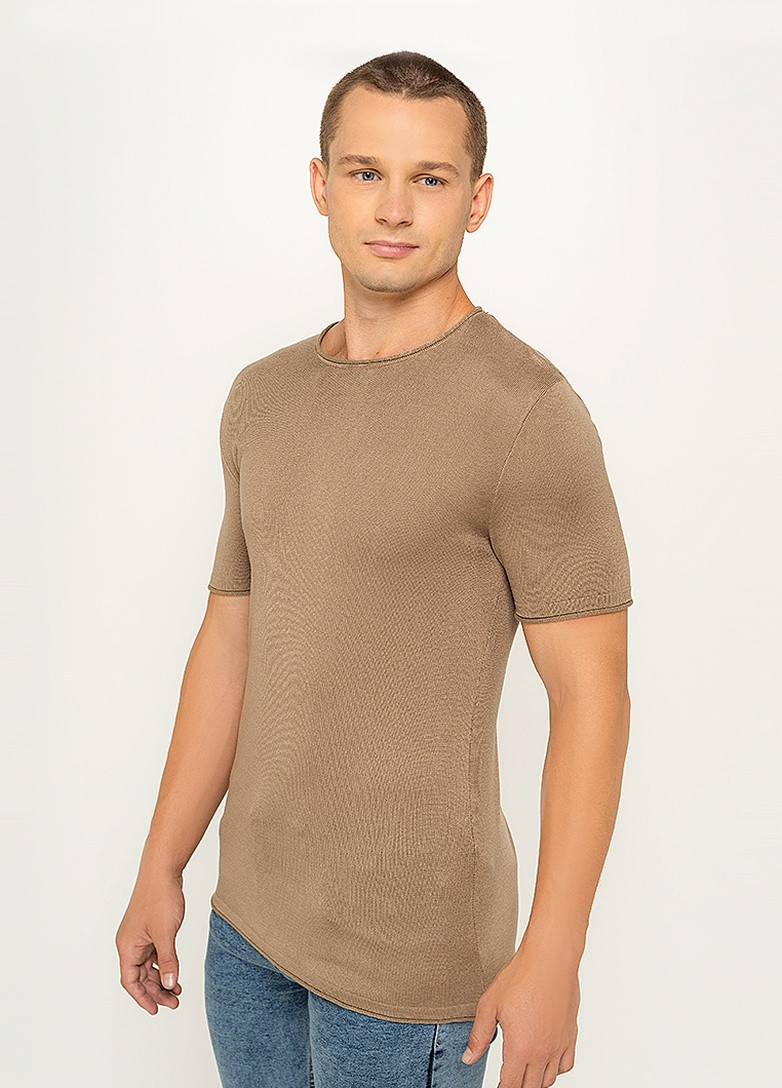 Коричневая футболка ab-k60004 коричневый 2xl (2000904120758) Lenasso