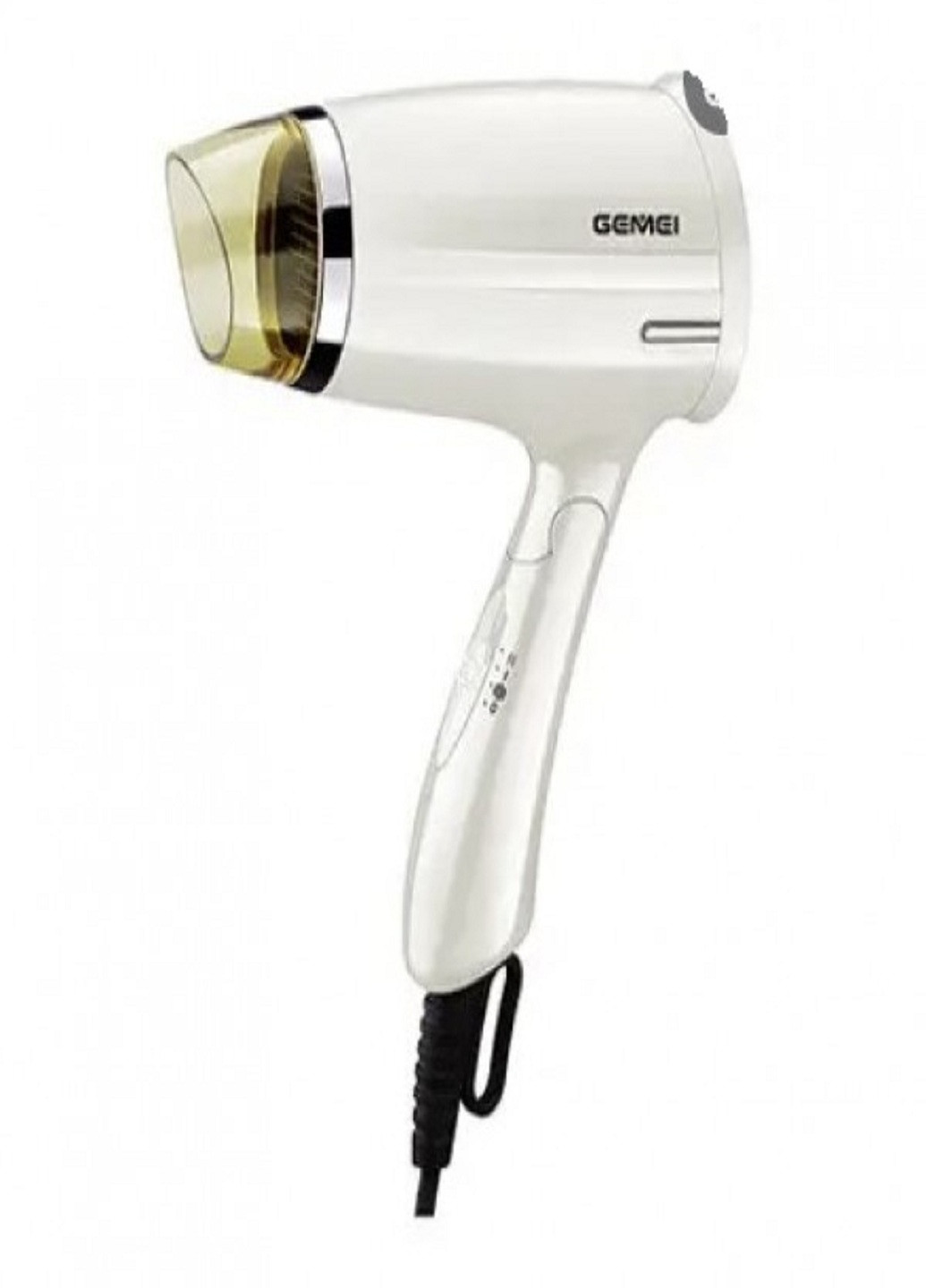 Фен для волосся складаний дорожній з терморегулятором міні GM-138 1200 Вт White Gemei (254034483)