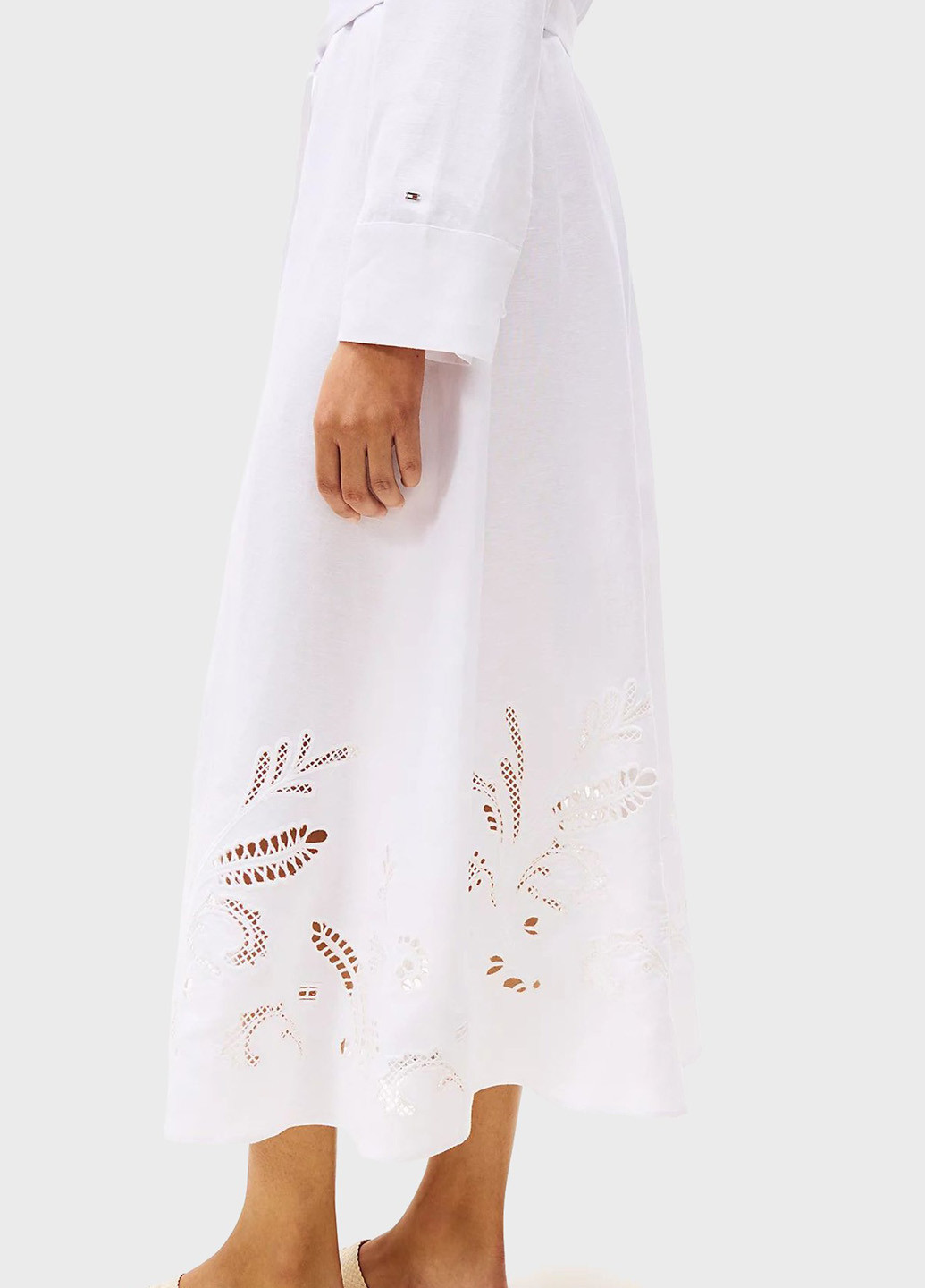 Белое кэжуал платье рубашка Tommy Hilfiger однотонное