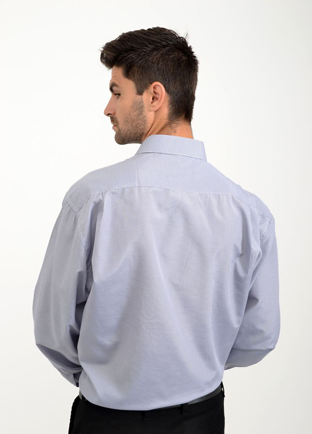 Серо-голубой кэжуал рубашка однотонная Ager с длинным рукавом