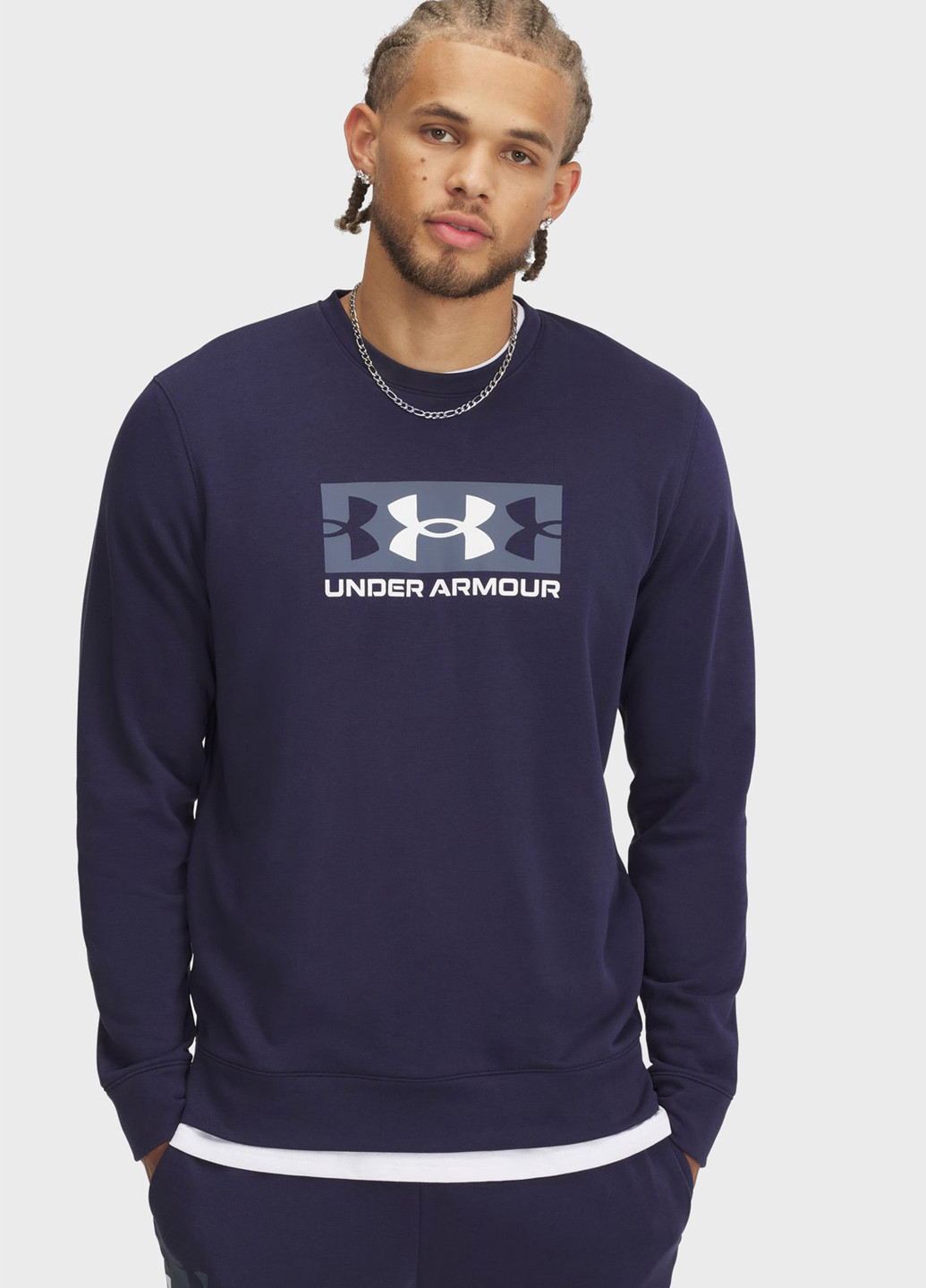 Темно-синій світшот Under Armour логотип без декору (322365771)