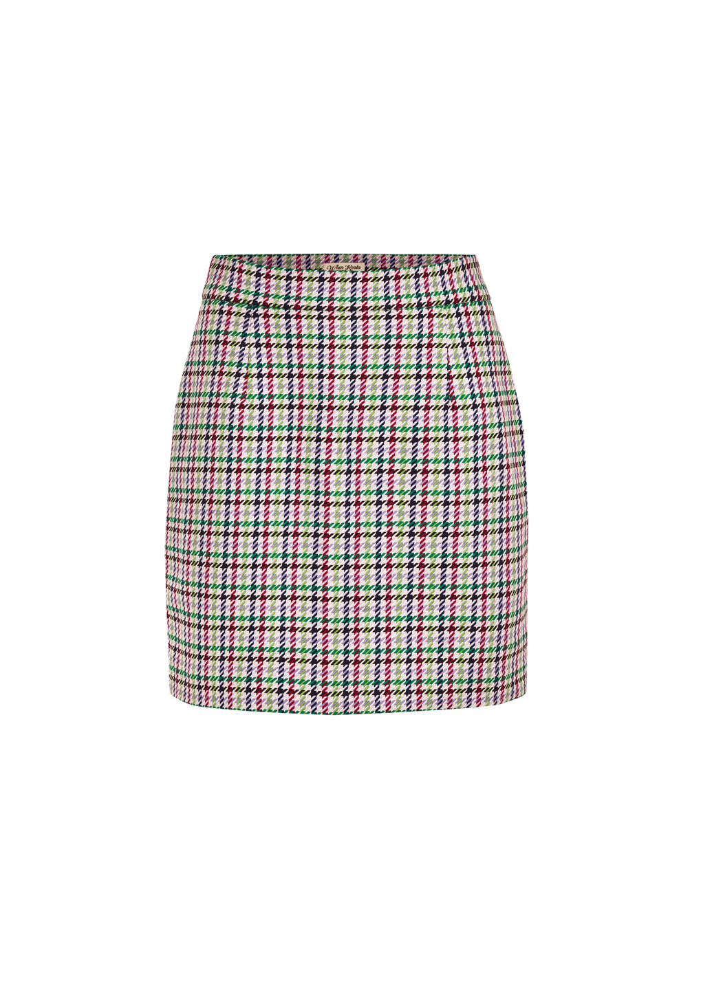 Молочная офисная в клетку юбка WKMF а-силуэта (трапеция)